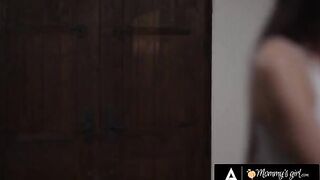 Stepsister swaps pussy eating with busty stepmom Kenzie Taylor in the kitchen