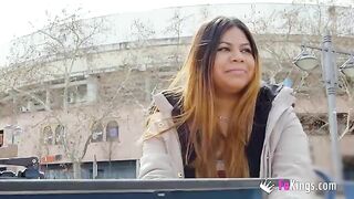 Amateur Yiyi Candy exposes her big tits in the street before getting fucked