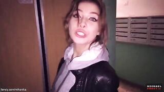 Public cumshot on panties with a hot teen 18+