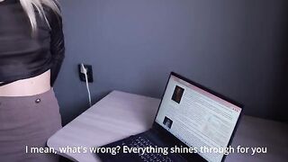 The stepsister was fucked by her teacher in pussy