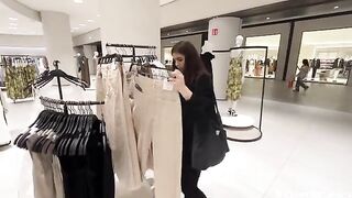 We almost got caught fucking in a public dressing room. Scary!