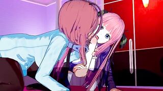 A threesome with Miku and Nino, two of the quintuplets, is quintessential