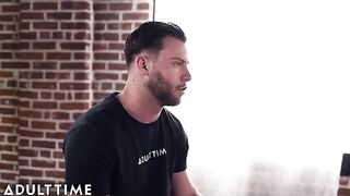 Three pornstars have an intense threesome sex session with Seth Gamble in the middle