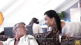 Old guy fucked his son's young girlfriend hard