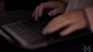 A girl is being punished by her step daddy for sexting others
