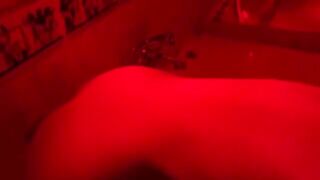 Blonde plays with sex toys in the bathroom and gets a big cock