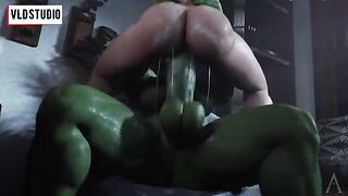 Futanari Marvel Heroes Fucking Each Other in a Hot Anime Style