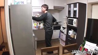 Skinny Japanese slut Amina Kiuchi gets creampied by her friend
