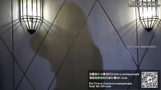 High heels and stockings porn with Dark Black Apple and a creampie finish