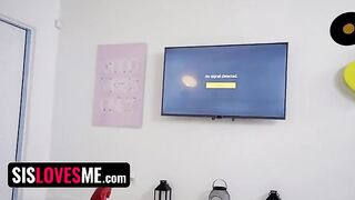 Stepbrother consoles his ex-girlfriend Harlow West after a break-up in this steamy full-length video