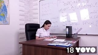I dream of my teacher and I fuck myself in his chair with raw passion