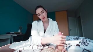 The stepson has an accident in his pants, and his mother must help him