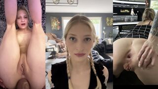 Hot teen takes it hard and deep in her tight ass hole