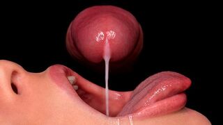 ASMR Cock Sucking with a hot slut using her mouth as a dumpster