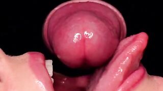 ASMR Cock Sucking with a hot slut using her mouth as a dumpster