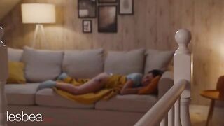 Two lesbo babes enjoy a vibrator and each other’s pussies