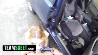 A petite teen gets fucked outdoors for money, showcasing her slim frame