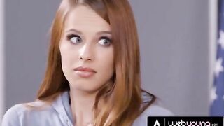 Redhead detective investigates Jillian Janson’s pussy in a steamy classroom encounter