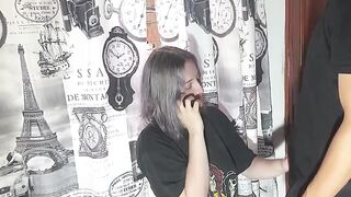 The very unfaithful girl cheats on her boyfriend over the phone