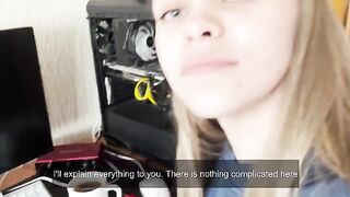 The cute baby Polly Dollie fucks with her boyfriend in POV style