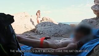 A girl was caught jerking off in public on the HANDJOB SLUT BEACH