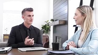 The skinny blonde girl gets fucked to get a job on Passion-HD