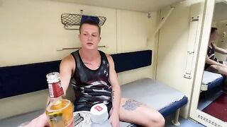 Babe fucked with a friend on the train by a hot fellow traveler