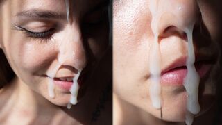 The woman with a cute face got a huge cumshot