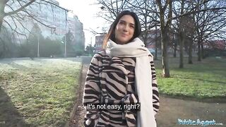 A beautiful European student gets fucked by a stranger on the street