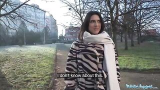 A beautiful European student gets fucked by a stranger on the street