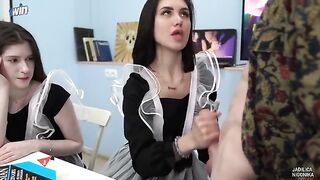 The labor teacher fucked two students in class, a steamy scene