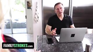Pervert stepdad fucks his stepdaughter Chloe Rose daily, gaining strength