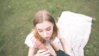 A beautiful girl loves riding and fucking, especially with her stepbrother in the forest