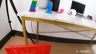 Lucky guy fucked skinny camgirl Keira Heart in POV with a big dick