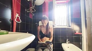 My tattooed friend fucked me on the bathroom floor