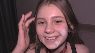 College girl used as a cum dumpster, embodying the submissive vibe of hiyouth