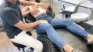 I have the hottest doctor's appointment ever! Those are my doctor's boobs, not my dentist's!