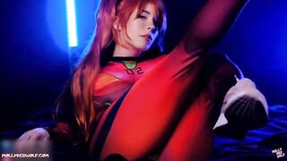 The red-haired Asuka Langley gets her pussy full of cum