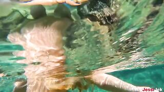 Underwater anal sex with hot babe JessiJek on beach