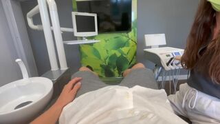 The hot girl was feeling nervous at the dentist’s office