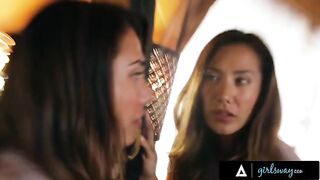 Beauty Eva Lovia has hard romantic sex with her wife in a cabin