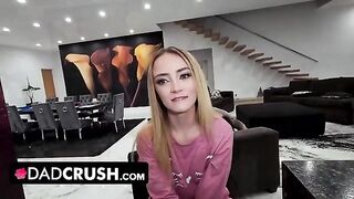 Two step-daughters competing to fuck their dad’s big dick