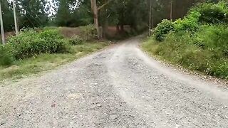 A beautiful woman took a bike ride and met a new friend with whom she had sex