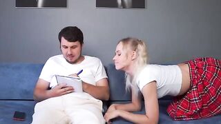 Dude got his stepsister to jerk off and do her homework