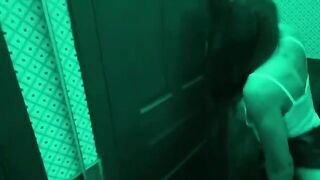 Roommate fucked in the toilet bar, intense and real