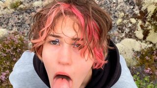 Sex in the open air, a beautiful girl in nature