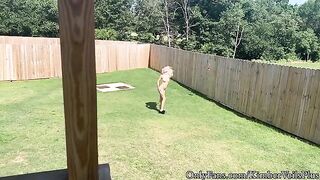 She got naked in the backyard and fucked on the porch
