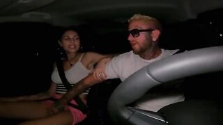 An 18-year-old girl wants a big dick and gets a creampie in the car