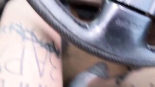 A hot girl is fucking with Uber driver in the car