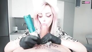 Getting a tattoo at home with a cute girl is a pain and pleasure combo